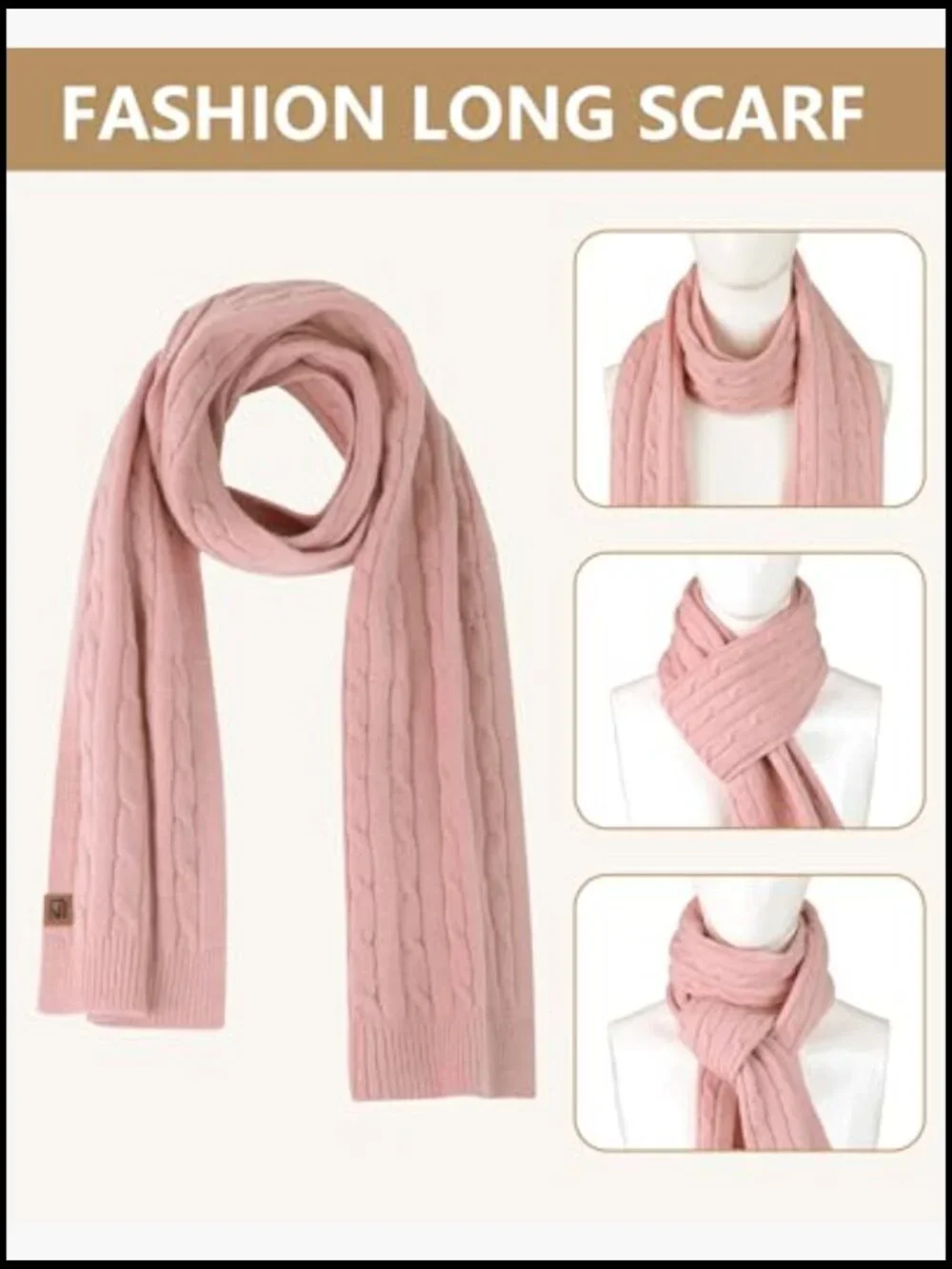 Winter Beanie Scarf Gloves Set, Cable Knit, Touchscreen Gloves, Warm Accessory